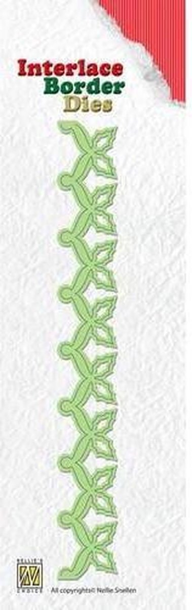 ILD005 Interlace border die kerstmis - hulst - Snijmal Nellie Snellen rand - kersttak - randen